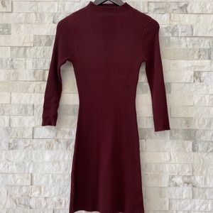 ASOS Current Air Cranberry BodyCon Sweater Dress